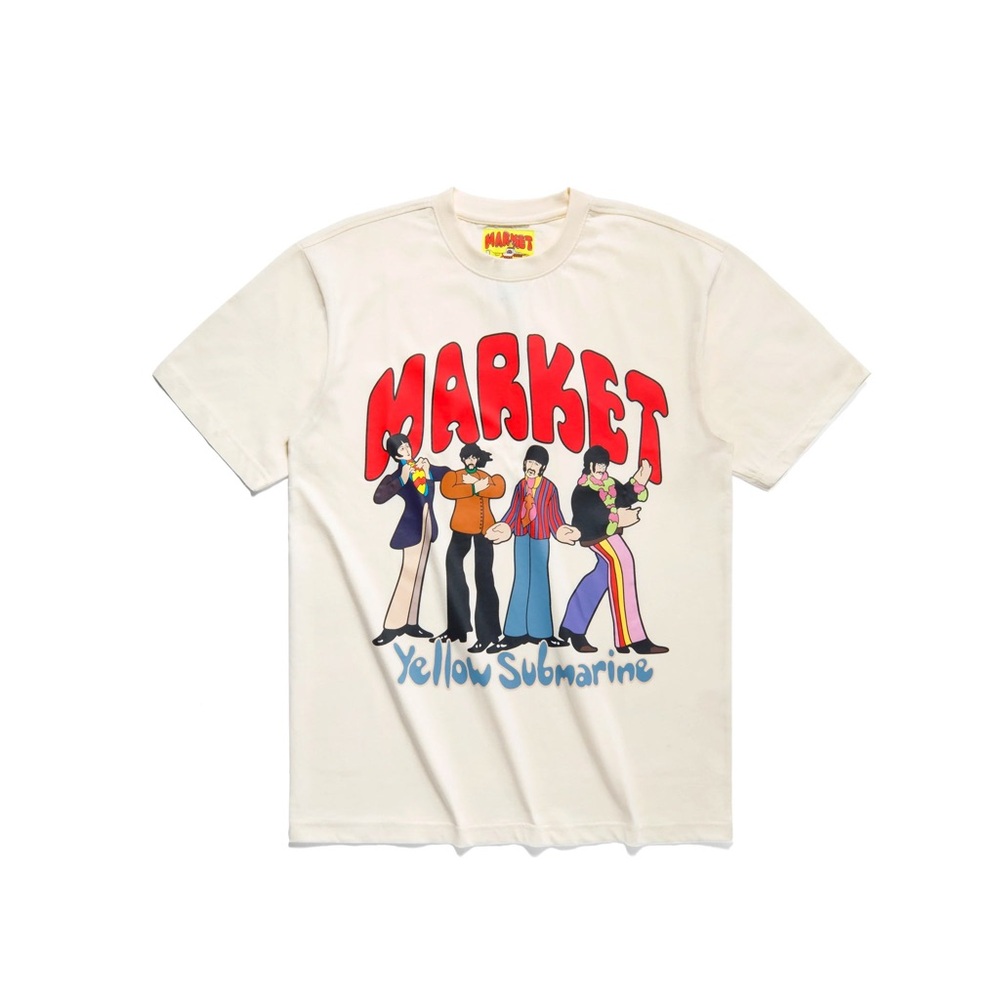 Market x Beatles - Yellow Submarine Pose Graphic Tee in Cream | NWT - Large
